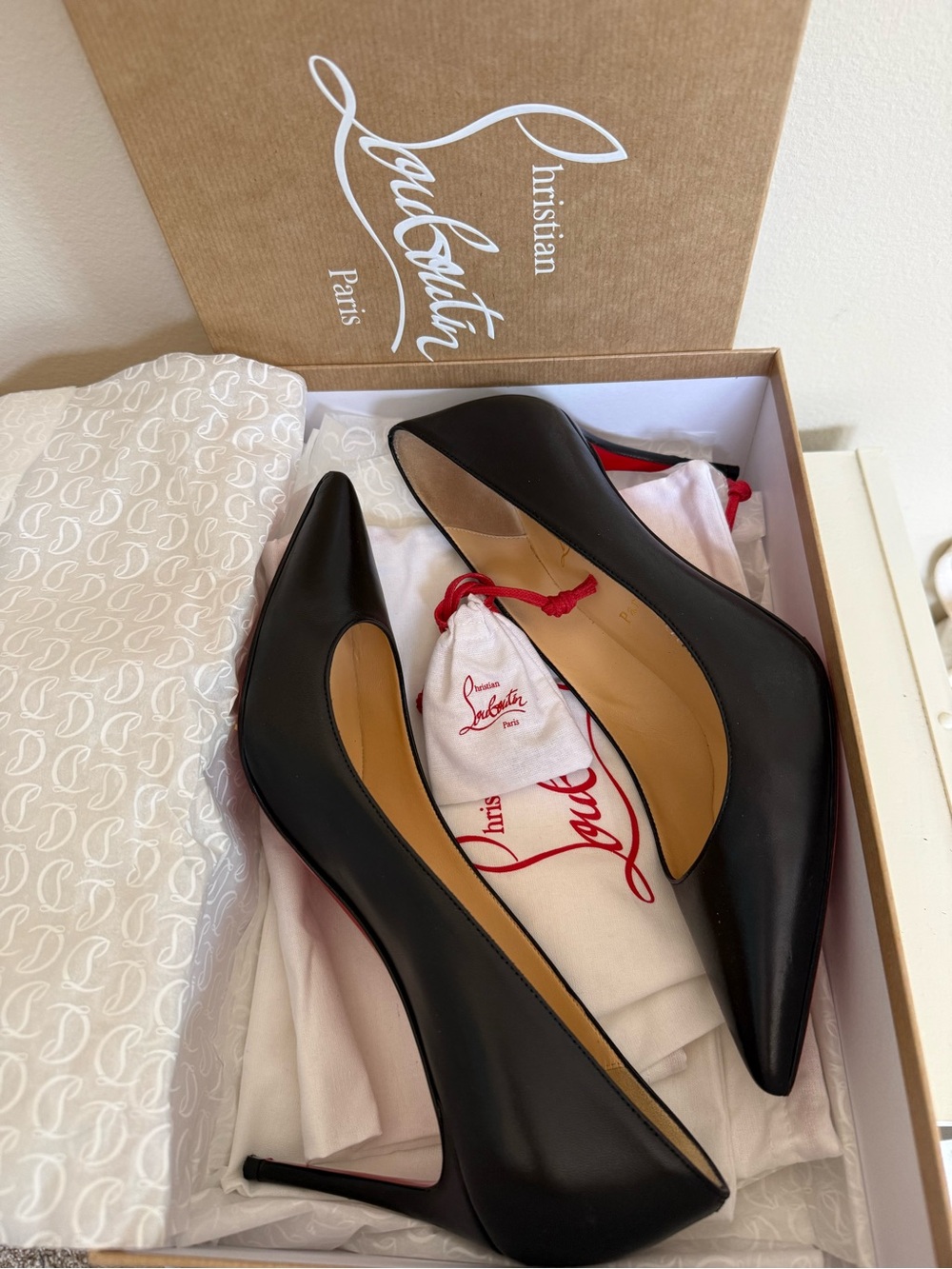 Christian Louboutin So Kate 100 mm Calf  Leather Pointed-Toe Pumps, 40